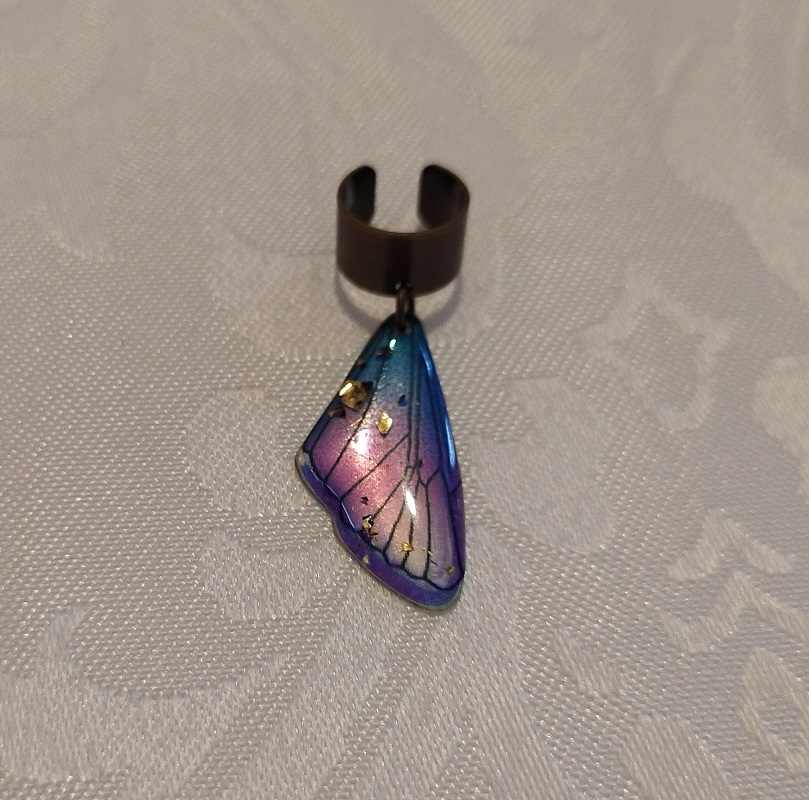 Bague d'oreille aile papillon bronze