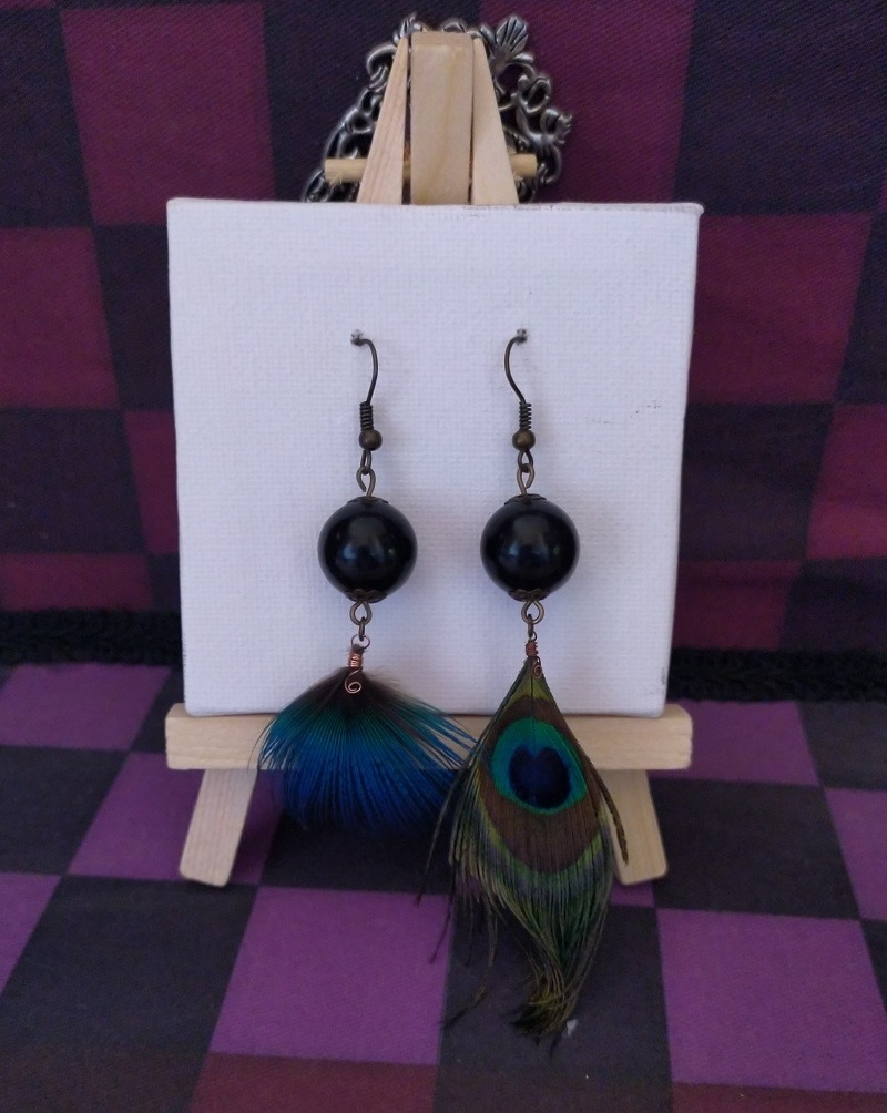 Boucles perle noire après