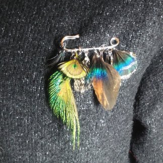 Broche plumes de paon