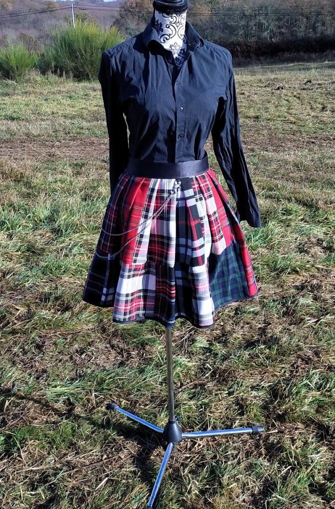 Jupe patchwork écossais
