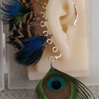 Tour d'oreille plumes de paon