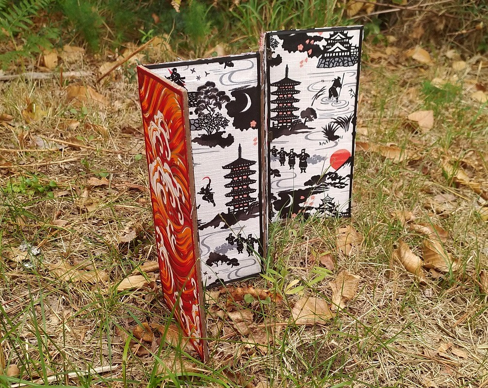 Paravent  vagues de feu et ninjas